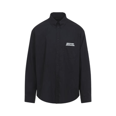 Balenciaga Black Ls Large Fit Cotton Shirt